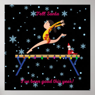 Gymnastiek vertelt de Kerstman dat ik dit jaar goe Poster