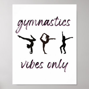 Gymnastiek vibes alleen tuimelende dansende atleet poster