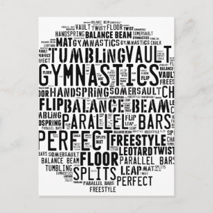Gymnastiek Word Cloud Briefkaart