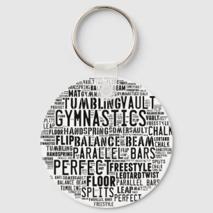 Gymnastiek Word Cloud Sleutelhanger