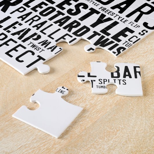 Gymnastiek Word Cloud Tumbling Legpuzzel (Zijkant)