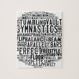 Gymnastiek Word Cloud Tumbling Legpuzzel