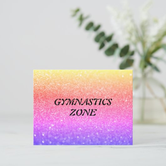 Gymnastiek Zone Rainbow Sparkle Briefkaart (Staand voorkant)