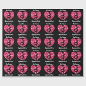 Gymnastiek Zwart en Heet Roze Gepersonaliseerd Cadeaupapier (Vlak)