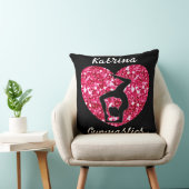 Gymnastiek Zwart en Heet Roze Gepersonaliseerd Kussen (Stoel)