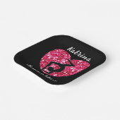 Gymnastiek Zwart en Heet Roze Gepersonaliseerd Papieren Bordje (Gebogen)