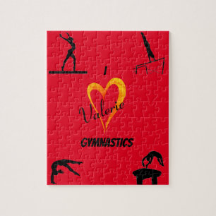 Gymnastiekevenementen Vuur Rode puzzel met naam Legpuzzel