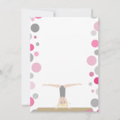 Gymnastiekpartij Flatte dank u in roze en grijs Bedankkaart (Achterkant)