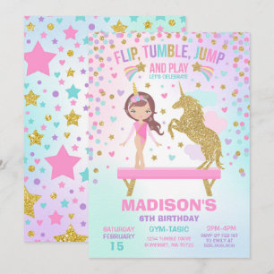 Gymnastiekpartij Unicorn Gymnastiek Kaart