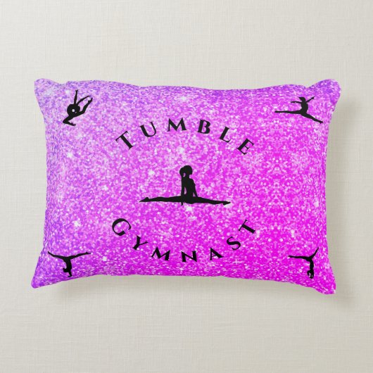 Gymnastiekpilaar voor Girl Personalized Tumble Gym Accent Kussen (Achterkant)