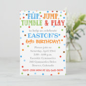 Gymnastiekuitnodiging | Gymnastiek Birthday Invite Kaart (Staand voorkant)