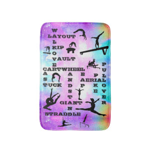 Gymnastiekvaardigheden Crosswords Bath Mat