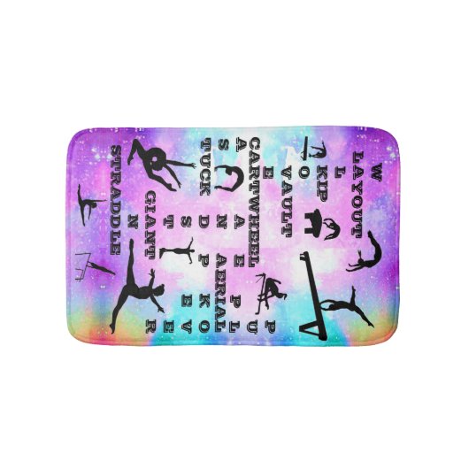 Gymnastiekvaardigheden Crosswords Bath Mat (Voorkant)