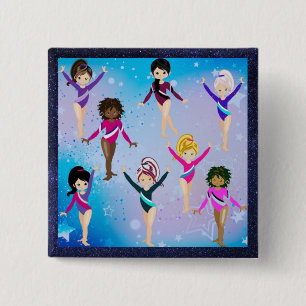 Gymnastiekvrienden: Deze gymnast lijkt op mij Vierkante Button 5,1 Cm