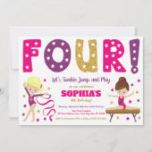 Gymnastique 4e Invitation anniversaire | Rose chau (Devant)