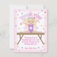 Gymnastique Anniversaire Fête Blonde Hair Merci