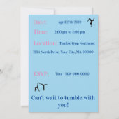 Gymnastique Anniversaire Fête Invitation personnal (Dos)