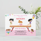 Gymnastique Anniversaire Invitation Pink Gym Party (Debout devant)