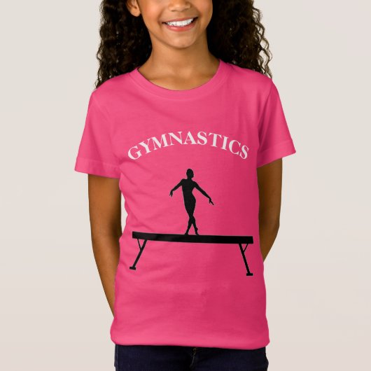 Gymnastique Balayage avec nom Girls T-Shirt (Devant)