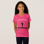 Gymnastique Balayage avec nom Girls T-Shirt (Devant entier)