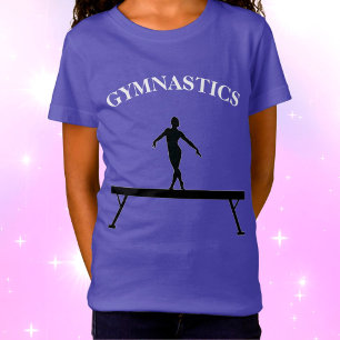 Gymnastique Balayage avec nom Girls T-Shirt