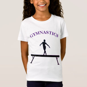Gymnastique Balayage avec nom Girls T-Shirt