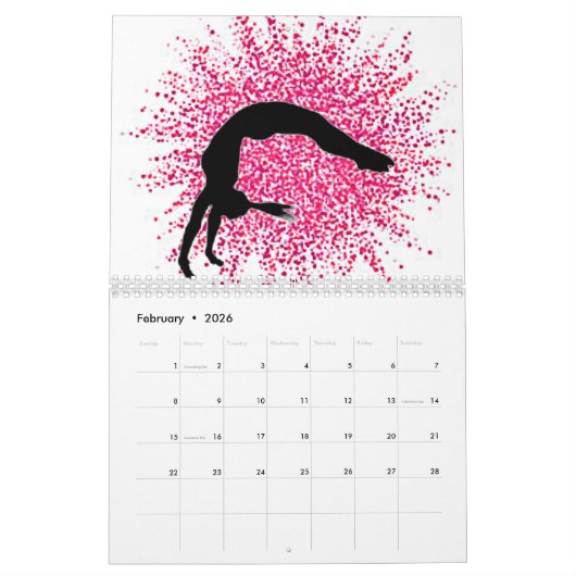 Gymnastique Calendrier Pastel Stripes (Feb 2026)