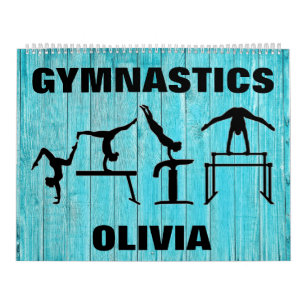 Gymnastique Calendrier rustique Turquoise bois