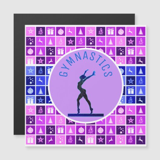 Gymnastique Carte magnétique de Noël (Devant / Derrière)