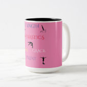 GYMNASTIQUE DEUX MUG TONE EN ROSE/NOIR. (Devant droit)