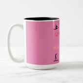 GYMNASTIQUE DEUX MUG TONE EN ROSE/NOIR. (Gauche)