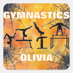 Gymnastique d'Halloween Autocollant Toile d'Araign