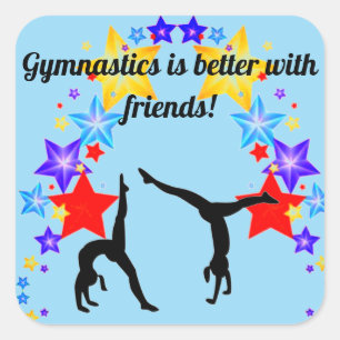 Gymnastique est mieux avec des amis Blue Sticker