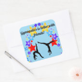 Gymnastique est mieux avec des amis Blue Sticker (Enveloppe)