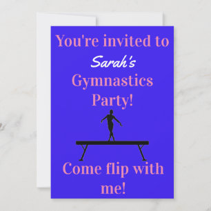 Gymnastique féminine Invitations de fête d'anniver