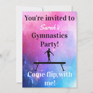Gymnastique féminine Invitations de fête d'anniver