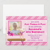 Gymnastique fête Anniversaire Invitation Blonde Gi (Devant / Derrière)