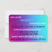 Gymnastique Fille Anniversaire Fête Invitation (Dos)