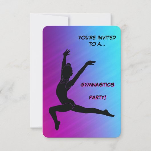 Gymnastique Fille Anniversaire Fête Invitation (Devant)