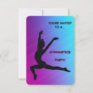 Gymnastique Fille Anniversaire Fête Invitation