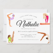 Gymnastique fille Anniversaire Fête Invitation (Devant)