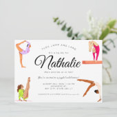 Gymnastique fille Anniversaire Fête Invitation (Debout devant)
