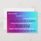 Gymnastique Fille Anniversaire Fête Invitation (Dos)