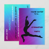 Gymnastique Fille Anniversaire Fête Invitation (Devant / Derrière)