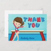 Gymnastique fille mignonne Gymnaste Custom Carte d (Devant / Derrière)