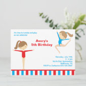 Gymnastique Filles Anniversaire Fête Invitation (Debout devant)