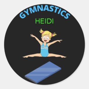 Gymnastique filles autocollants personnalisés.