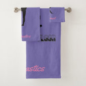 Gymnastique Filles rose violet serviette set w / N (En situation)
