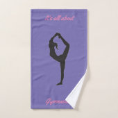 Gymnastique Filles rose violet serviette set w / N (Serviette à main)