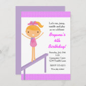Gymnastique Filles Tumble Anniversaire Invitation (Devant / Derrière)